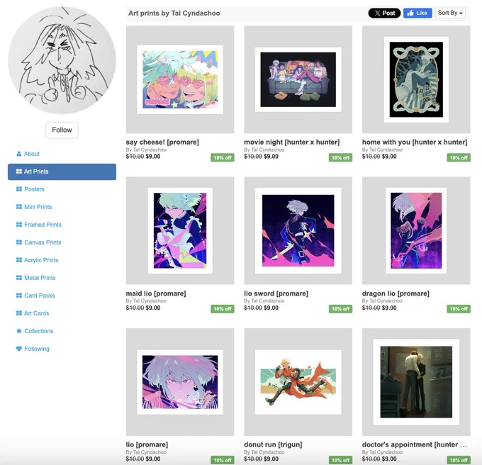 put a bunch of new and older art up on inprnt  they have an end of the year sale going on rn too 