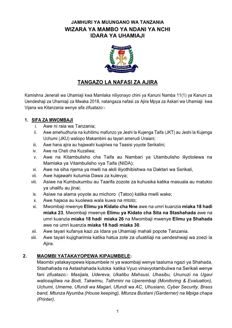 UhamiajiTz's tweet image. #Tangazo la Nafasi za #Ajira
#AjiraUhamiaji #Ajira2023

Taarifa zaidi tembelea, immigration.go.tz/index.php/all-…