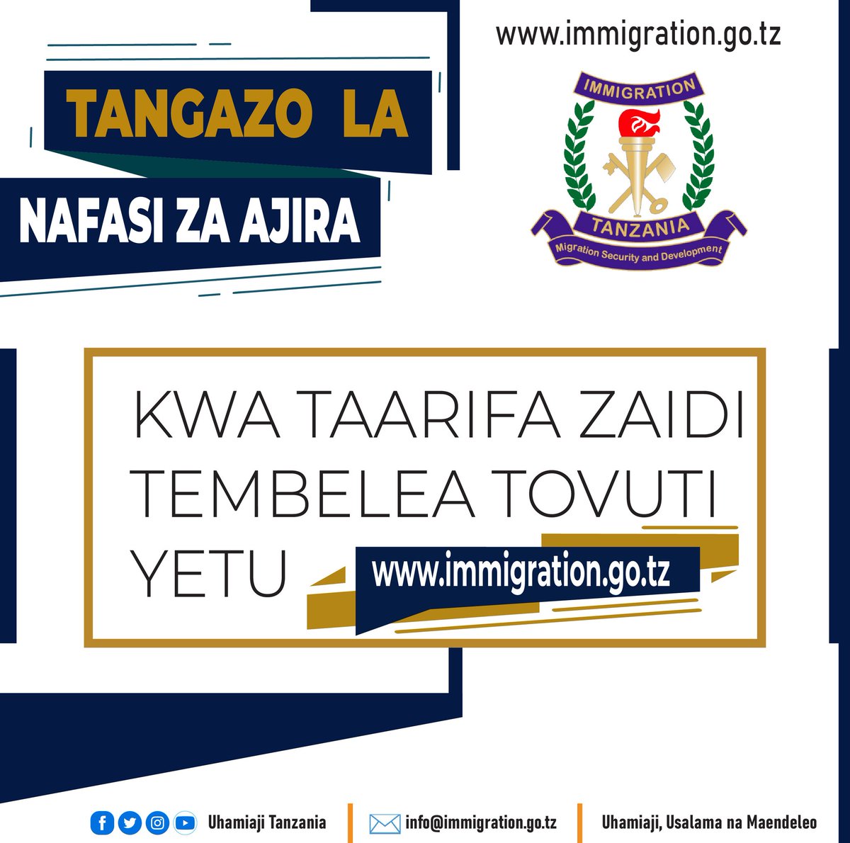 UhamiajiTz's tweet image. #Tangazo la Nafasi za #Ajira
#AjiraUhamiaji #Ajira2023

Taarifa zaidi tembelea, immigration.go.tz/index.php/all-…