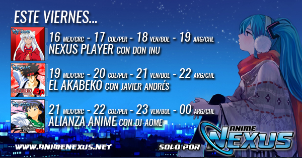 AnimeNexus's tweet photo. No te pierdas nuestra programación para hoy👀
Conectate a https://t.co/MU1BFgnHwV https://t.co/GrDxJCF0IX