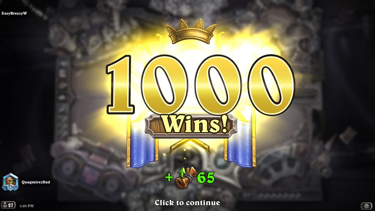 ZeBedge's tweet photo. I had fun playing hunter this expansion! Spurfang is nice. And all the little incremental hand buff theme is glue I feel. And Reno makes everything casual, which was entertaining. Last one to a 1000 wins is Death Knights, which is currently sitting at a massive 58 wins. lol https://t.co/MNuqFm821t