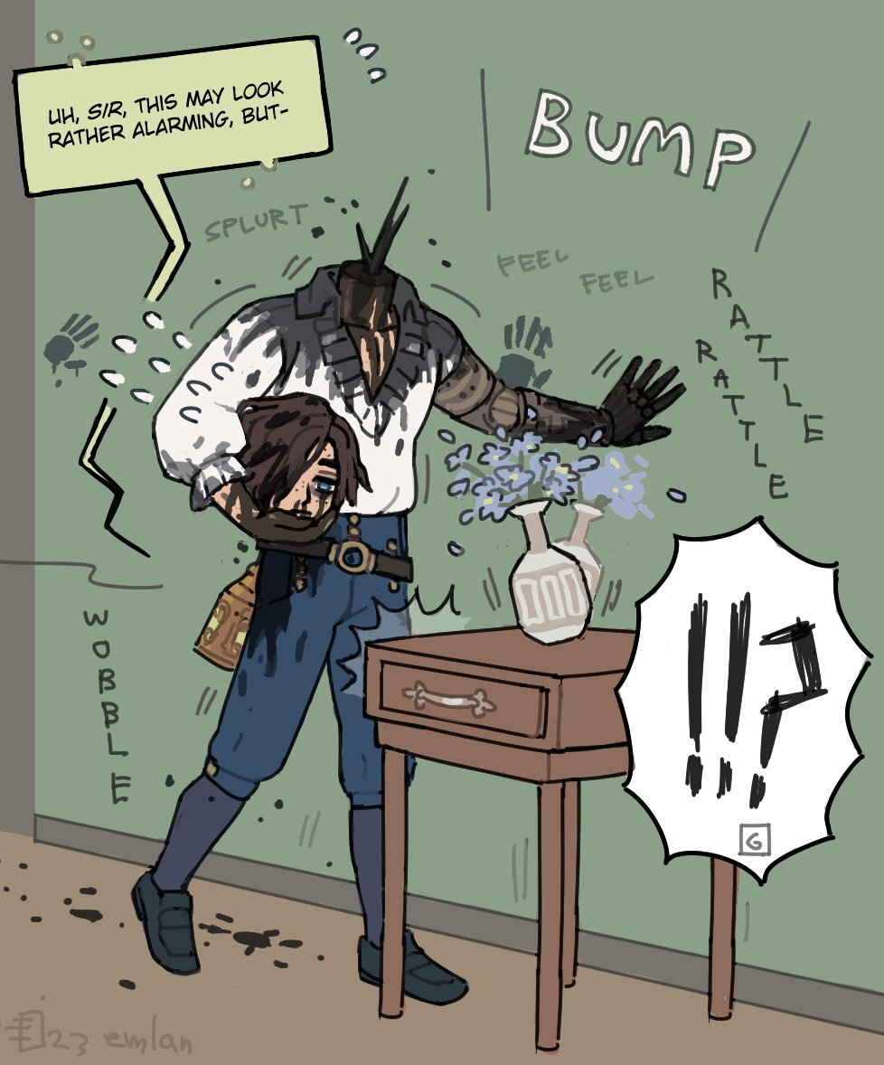 P gets attacked by headless puppets now and then so technically he should be able to tank it too? #liesofp #liesofPfanart 