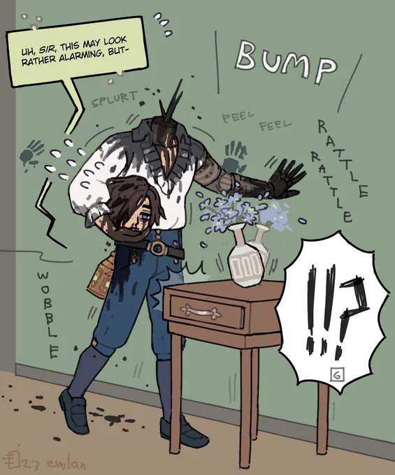 P gets attacked by headless puppets now and then so technically he should be able to tank it too? #liesofp #liesofPfanart 
