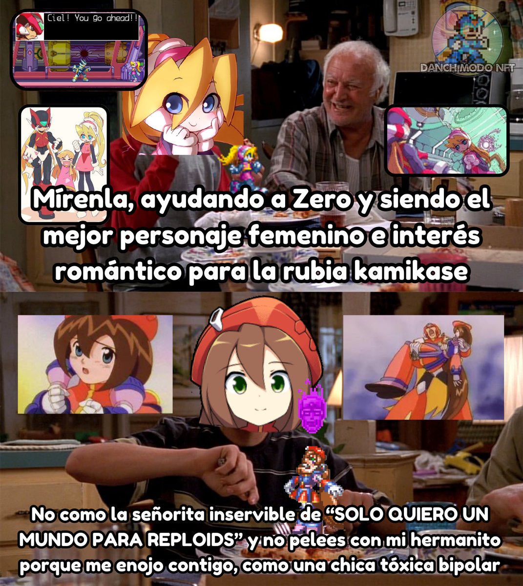 DanxhHunterX's tweet photo. Si en Facebook este meme prendió la leña de la fogata, no me quiero imaginar que hará aquí en TwitterX jsjsjs 🤣🤣🤣 aguante Ciel que hizo más cosas que la Airis jsjsjs 😅 #MegamanX #ROCKMANXDIVE #Megamanlegends #Megamanfans #rockman https://t.co/pyEUw3w8HA