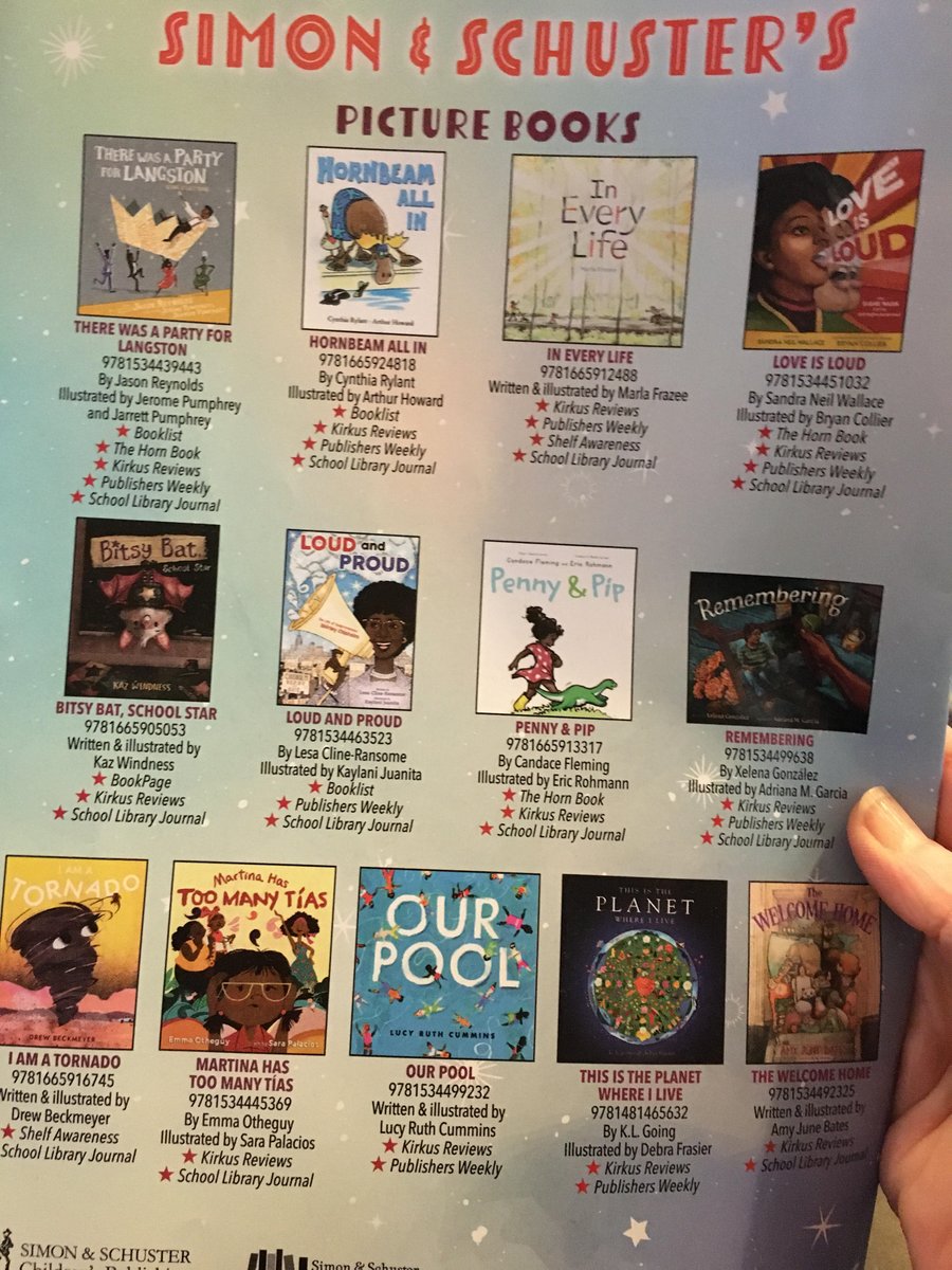 Just received the latest @sljournal issue & what a wonderful year-end surprise to see LOVE IS LOUD celebrated among the multi 🌟🌟🌟🌟STARRED REVIEWED titles by these @SimonKIDS family of creatives including @lclineransome @EmmaOtheguy & @candacemfleming!🧡📢#kidlit #picturebooks