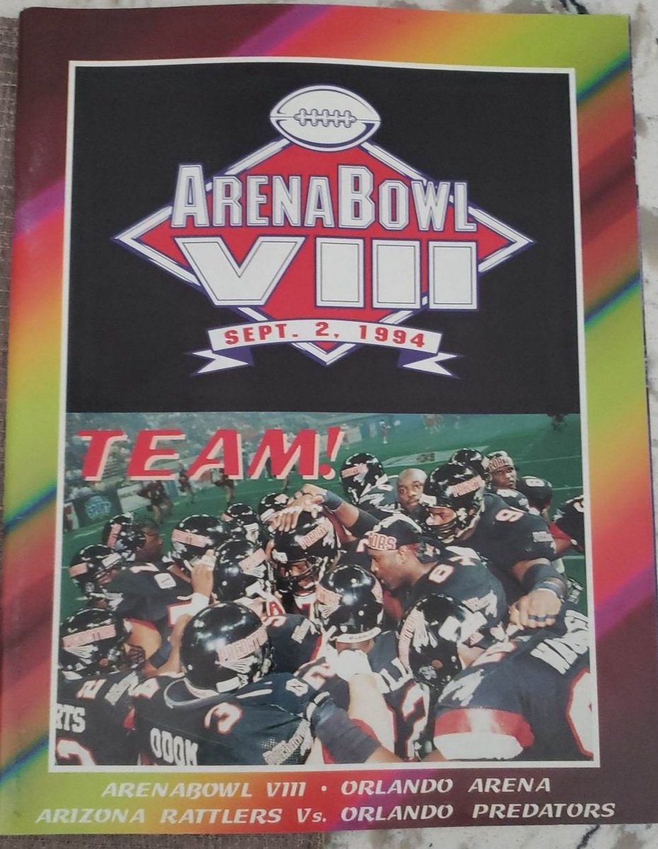 ArenaFootballTV's tweet photo. #ArenaBowl #GameProgram ArenaBowl VIII @Predators_AFL @ArizonaRattlers #AFLHistory @OfficialAFL @_deadfootball @ArenaFan @osctoday https://t.co/KPB8S0EwkB