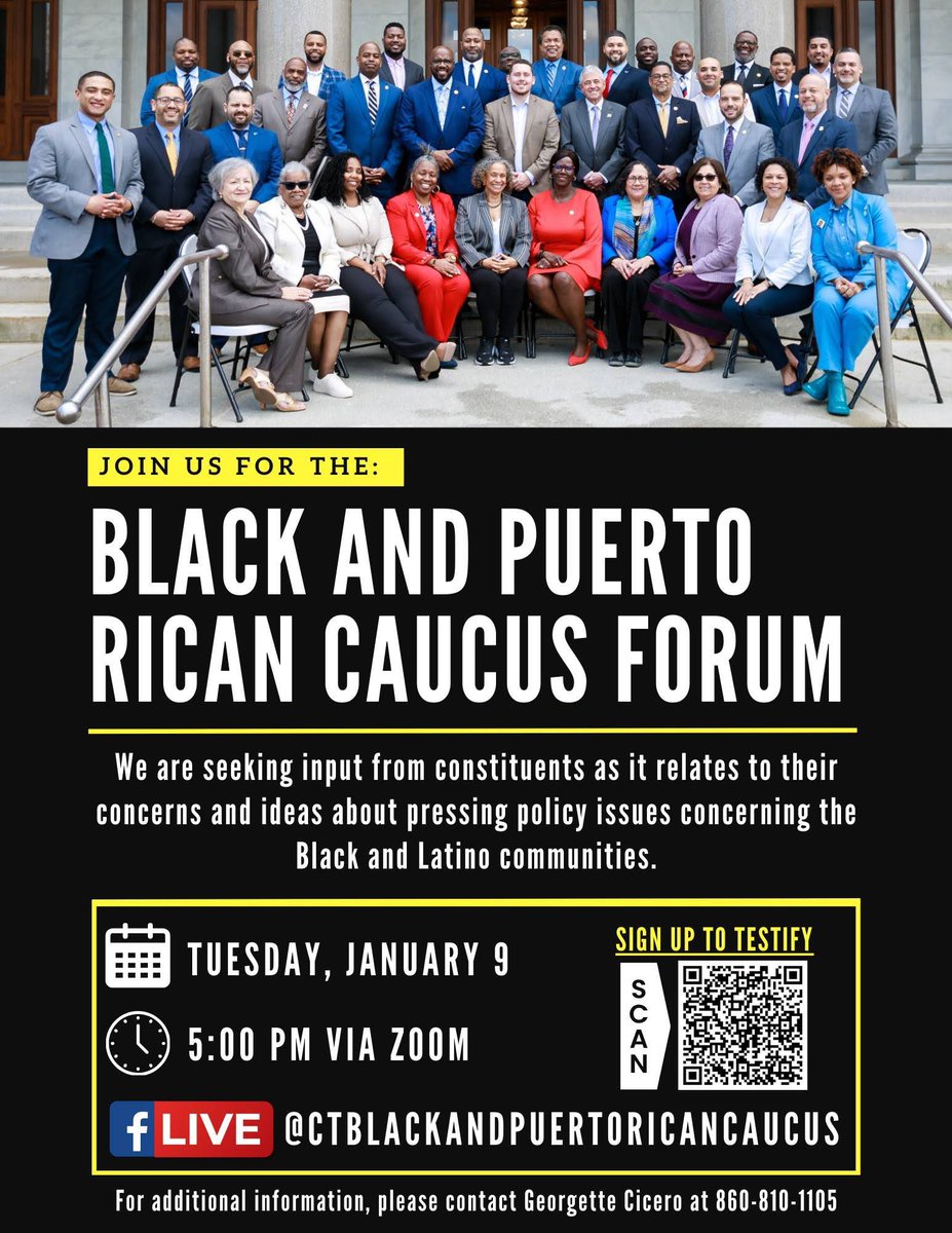 Join us on Tuesday, January 9th @ 5pm for the Black and Puerto Rican Caucus Forum. We are seeking input from constituents as it relates to their concerns and ideas about pressing policy issues concerning the
Black and Latino communities.