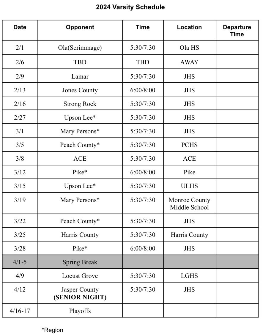 Schedule finally here! 2/1/24 couldn’t come any faster 💯