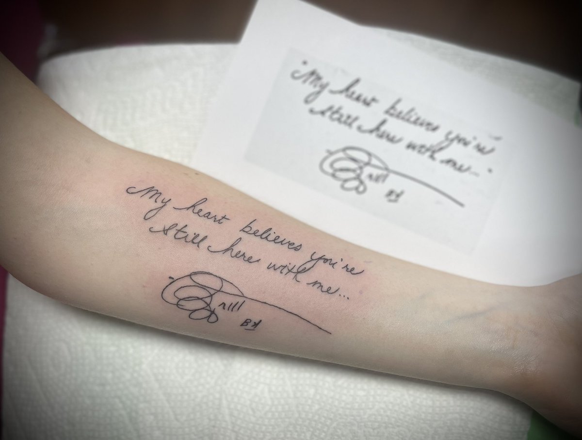 New ink! Little memorial piece for all the people I’ve lost in the last few years, most specifically my cousin Jason. Thanks for your help <a href="/BrettKissel/">BRETT KISSEL</a> couldn’t have done it with you! #newtattoo #brettkissel