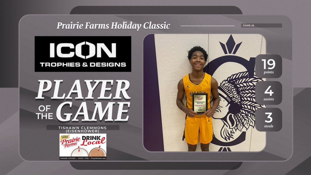 ClassicTorny's tweet photo. Congratulations to Tishawn Clemmons for not only earning #PFHClassic Player of the Game for Game 26, but also setting a new tournament record for Total Steals in the tournament with 19. https://t.co/rWMqkjHXdT