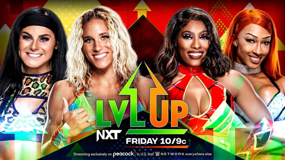 NXTLevelUp's tweet photo. What was the best #NXTLevelUp moment of 2023? 

We're reliving the greatest matches of the year TONIGHT at 10/9c!

🦚 @peacock
🌎 @WWENetwork https://t.co/WndGHMS7Rq