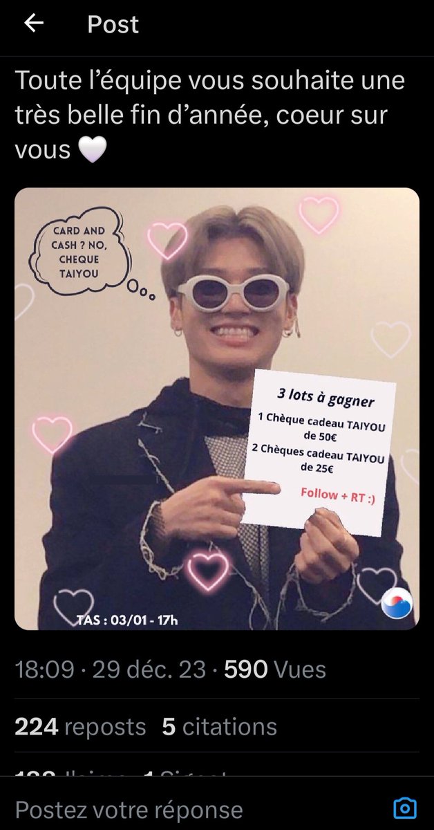Jess_rg99's tweet photo. @boutique_TAIYOU Je participe ! Merci beaucoup pour ce concours et bonne fêtes à vous aussi 😊🥰 https://t.co/e9iDjMGElT