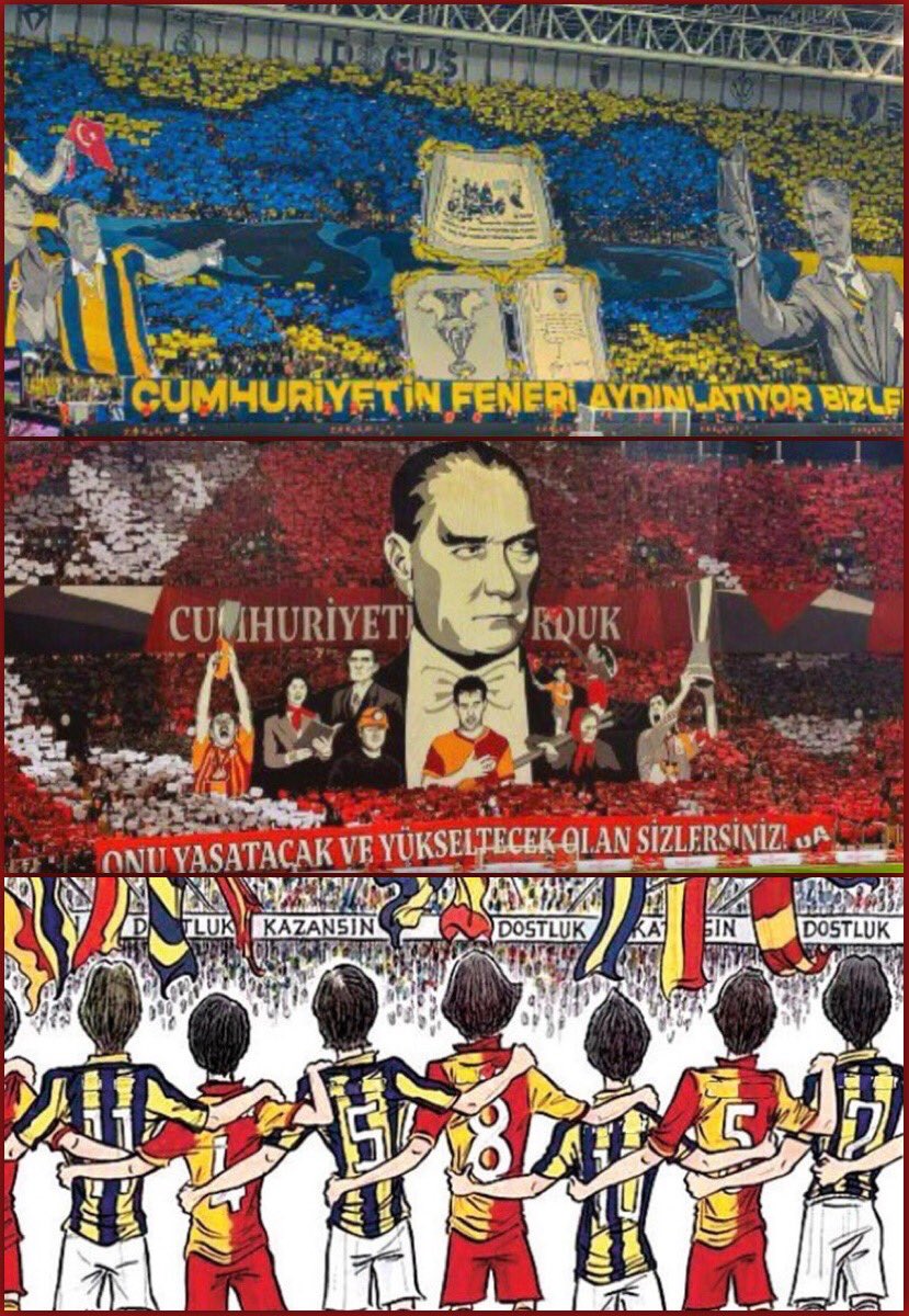 tmrcyln's tweet photo. Varlığı ayrı yokluğu ayrı dert olmuş. Zaman dostluk ve birlik zamanı. Yeri geldiğinde rekabet etmesini de, birlik olmasını da iyi biliriz! Dik duruşunuzu ülkenize dönerek yapın. 🇹🇷🇹🇷🇹🇷
@GalatasaraySK @Fenerbahce 
#SueperKupa2023 #Atatürk #GSvFB #süperkupa #YurttaSulhCihandaSulh https://t.co/SdZWyRpkly
