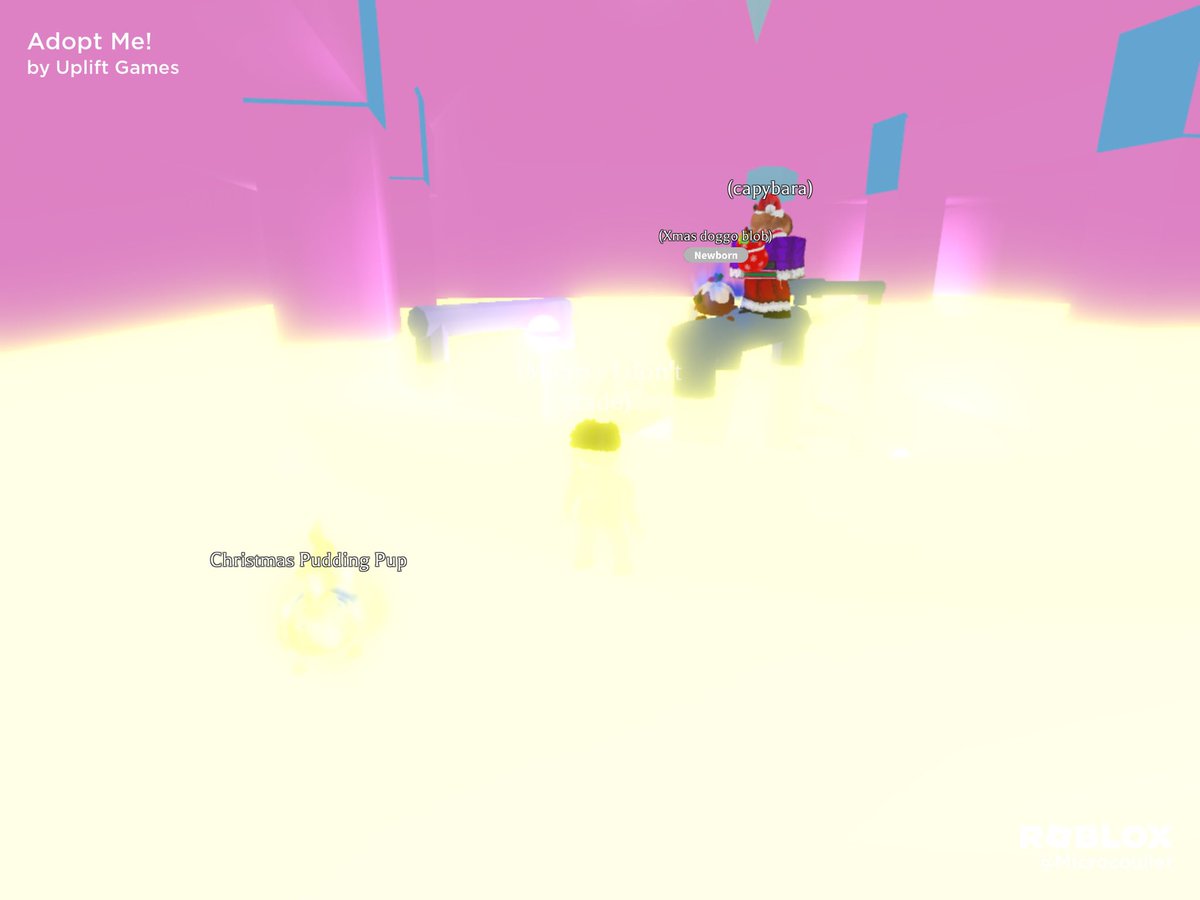 MicroCantBuild's tweet photo. I visited @capybaraman86 ‘s Frostclaw castle recreation. It was amazing and I felt like I was really there. I even drowned in the Eggnog!

#adoptme https://t.co/mJzosPeTXO