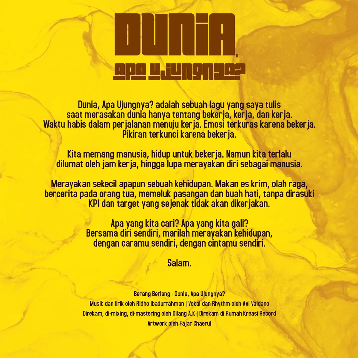 dhroidrrr's tweet photo. Malem ges~  Alhamdulillah menjelang pergantian tahun, single kedua dari projek musik saya udah rilis dengan judul "Dunia, Apa Ujungnya?".

Silakan didengar:
https://t.co/ib2xzq5Vgd

Nuhun ges! ❤️⚡ https://t.co/WafChAsWMD
