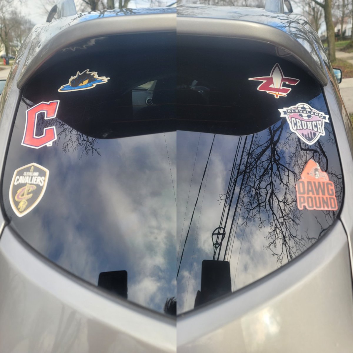 SimplyTheZipp's tweet photo. Finally got all my teams on my car. @cavs @CleGuardians @monstershockey @ChargeCLE @clecrunch @Browns #LetEmKnow #ForTheLand #LightTheLand #ChargeUp #CrunchTime #DawgPound #TheLand https://t.co/7zTt6yWKuI