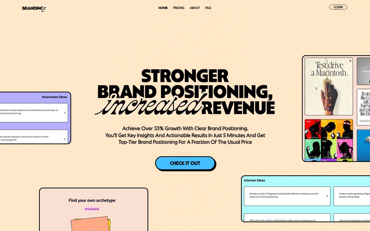 aswinsync's tweet image. Before ➜ After

Key take aways for this landing page re-design for @branding5_com: 

1. Highlighting some of the great features in their product offer to give users a 1st impression of how the product works.

2. Centering the user&apos;s attention to the value proposition of STRONGER…