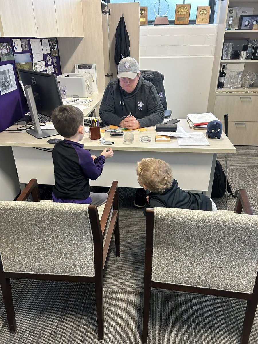 Robert and Tommy had their first office meeting with Coach Goss today…I think it went well 😂 @patgossnugolf