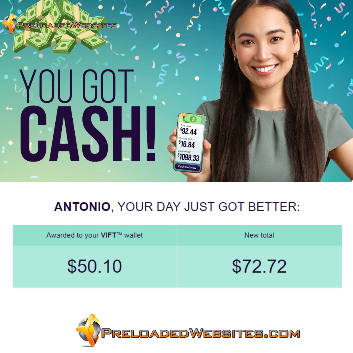 TonyMolinaro's tweet photo. You Got Cash!! 🙂 We LOVE getting these types of emails. Ask us how you can get some. #preloadedwebsites

https://t.co/XDnGQGG16i https://t.co/7F86JEzFJh