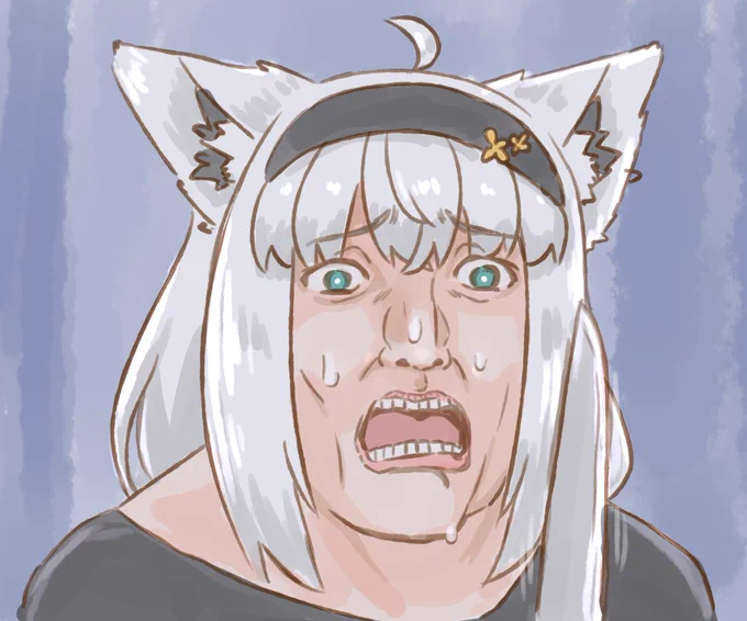 BAN男に襲われて恐怖のあまりベネットみたいになる白上フブキ #絵フブキ #フブみこさん