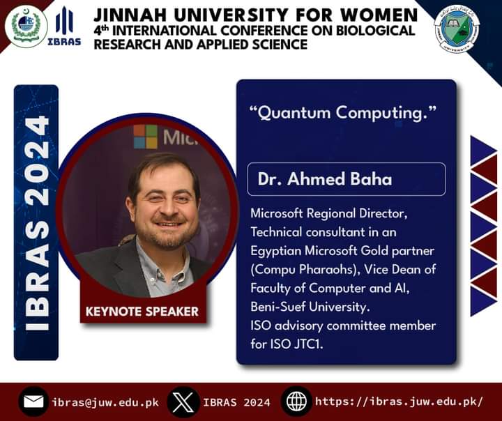 IBRAS2024's tweet photo. Join us at the 4th IBRAS 2024 Conference organized by Faculty of Science, JUW! 
Don’t miss the chance to learn tips and techniques from Dr. Ahmed Baha, an expert in the field. Join us for an enjoyable and informative experience!
#juw #ibras24 #csse #DrAhmedBaha #QuantumComputing https://t.co/mi57naE4sQ