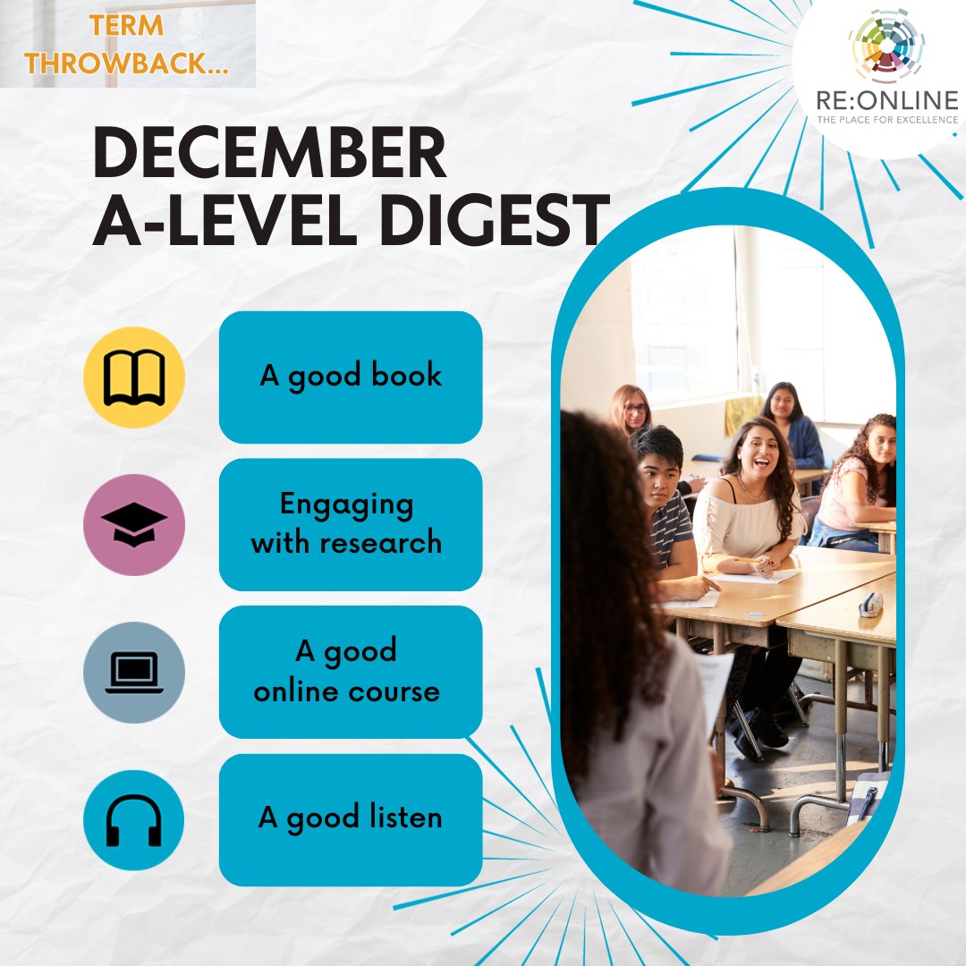 Rachael Jackson-Royal'S December Post -16 digest contains interesting, useful and relevant books, articles, videos and podcasts. What are you waiting for? Delve in: reonline.org.uk/teaching-resou… #TeamRE #TeacherInspiration #RETeacher