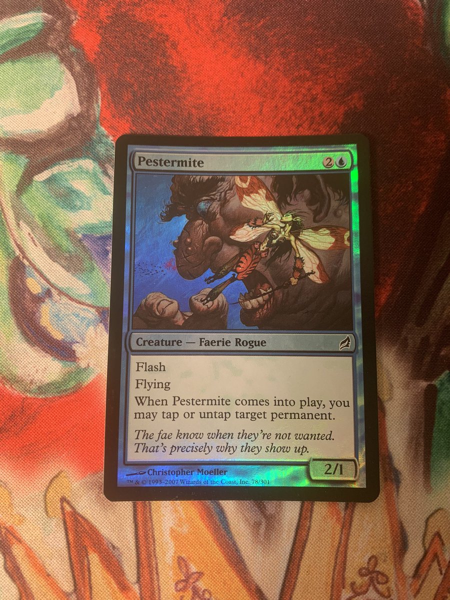 Conta951's tweet photo. Starting with today, I’m going to post everyday a card from my #paupercube
Let’s start with probably the card I love the most in the game I think: Pestermite. So much #splintertwin memories from the good old days in #mtgmodern! Love the art too 🥹
#mtgpauper #cube #mtg https://t.co/oTvaxS34rp