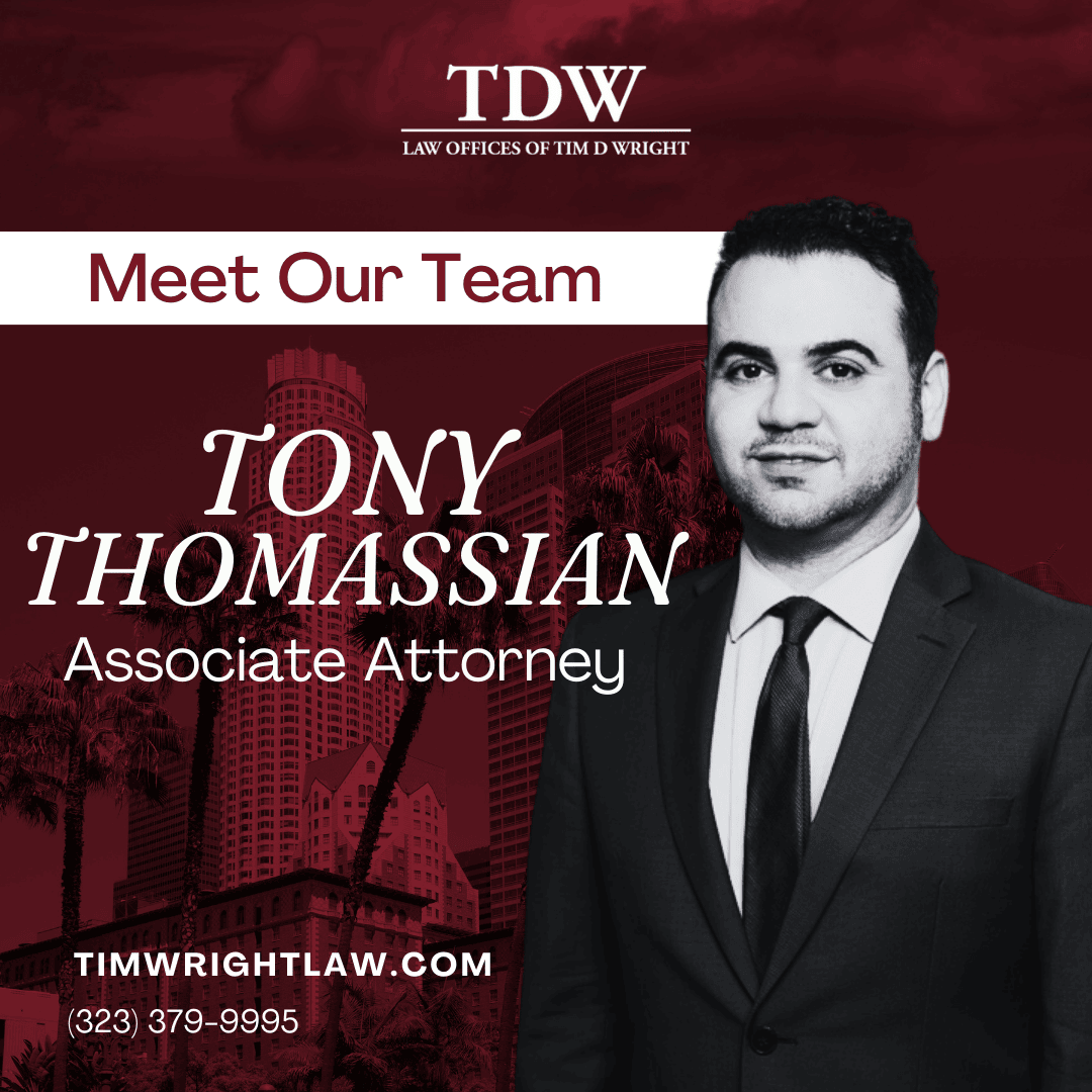 Meet Tony Thomassian, your legal advocate! 

With a passion for justice, he defends your rights in personal injury cases. 

Contact us at (323) 379-9995 or timwrightlaw.com. 

#LegalAdvocate #JusticeForYou