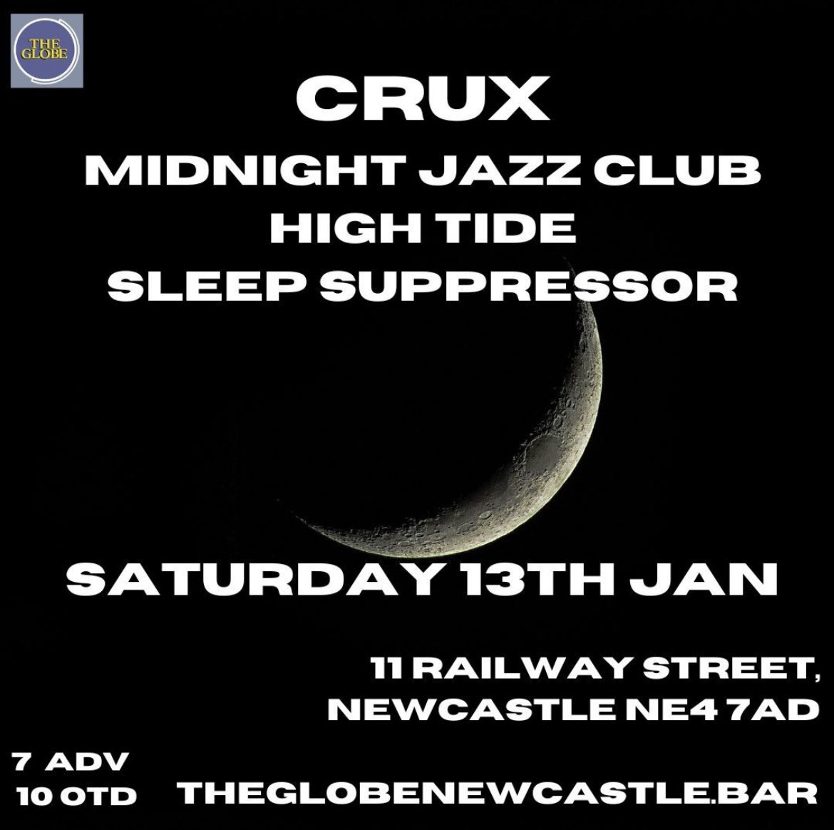 NEW SHOW in 2024! 🤘 We’re pleased to be joining the lineup alongside @MidJazzClub, HIGH TIDE & SLEEP SUPPRESSOR on January 13th at @theglobene4 in Newcastle! This one is going to be class! Don’t miss out! TICKETS Available Now via theglobenewcastle.bar/product/jan-13… #crux #gig #music