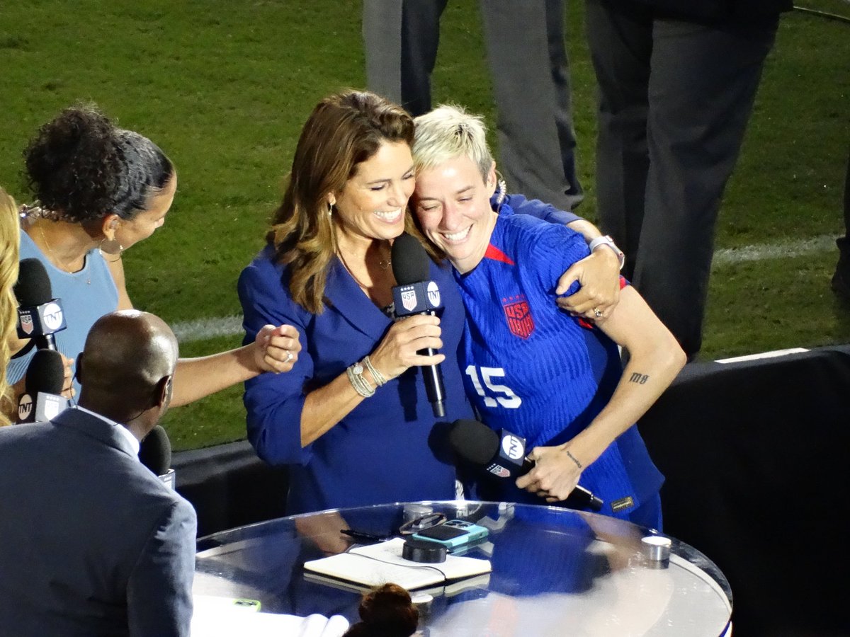 Sara823's tweet photo. Just going to add one with humans because I love this one with @JulieFoudy and @mPinoe that I took after Pinoe's final @USWNT match in Chicago. https://t.co/LRhCqP5yAS