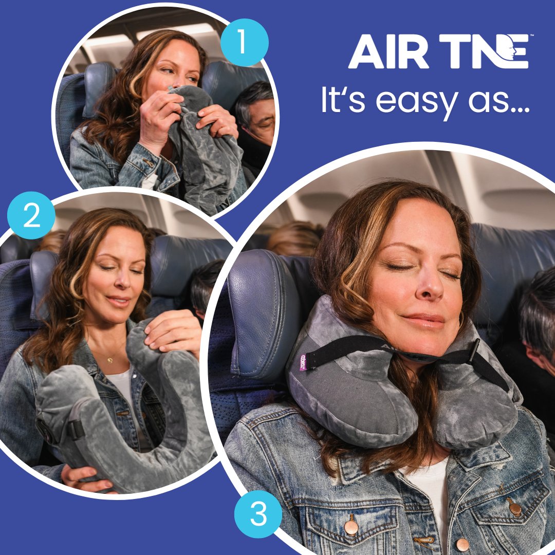 Travel this comfortably with just a single breath.

Air TNE inflatable travel pillow guarantees unparalleled 360-degree support with chin strap technology to prevent your head from falling forward and stop “bobblehead” movement.

Click here to get yours!⬇️
cabeau.com/products/air-t…