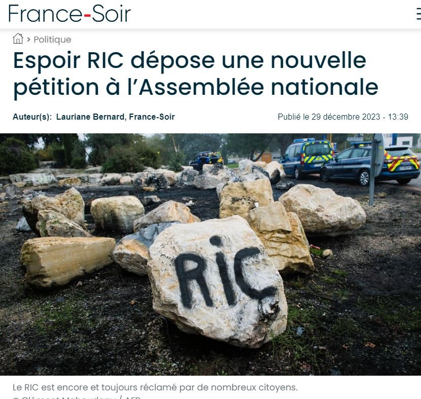 espoirRIC2022's tweet photo. Article de France Soir sur la nouvelle pétition pour le #RICconstituant
📰➜ https://t.co/lVQnjkCef3
✍️ https://t.co/ggdBgjwXBa
ℹ️ https://t.co/RhhKhBNRd6 https://t.co/wxkboKBvqi