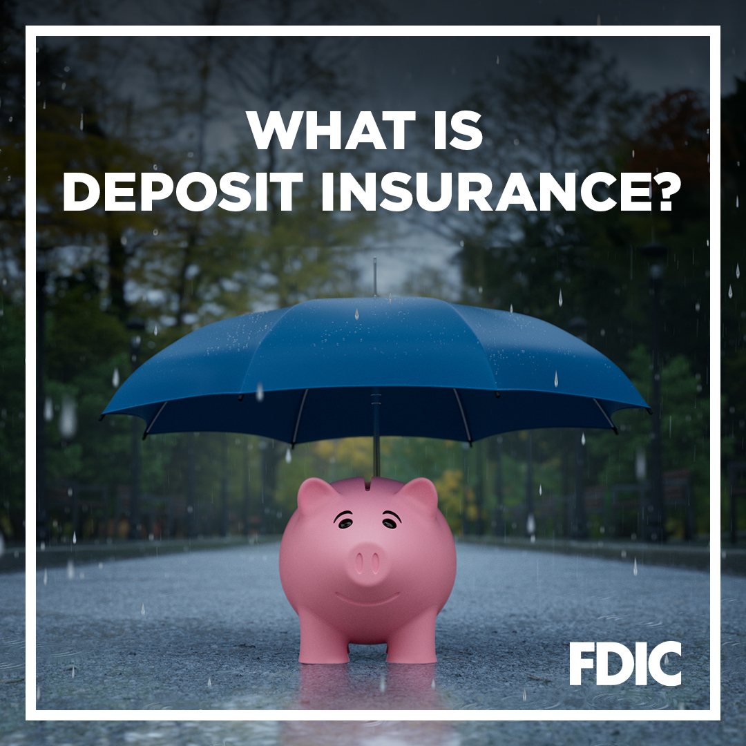 FDICgov's tweet photo. Earlier this year, we launched a public awareness campaign to help consumers understand how deposit insurance can protect them in the event of a bank failure. Learn how you can help spread the word ➡️ https://t.co/6ogLuFEw3a. 

#IsYourMoneyInsured https://t.co/utk2HdUdPw