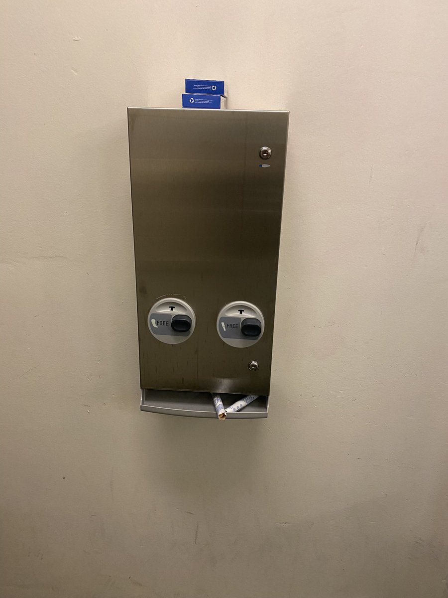 AMosavatchi's tweet photo. @patrickbetdavid @JustinTrudeau Tampons recently added in a men’s washroom in Vancouver https://t.co/h66KJ3z7mR
