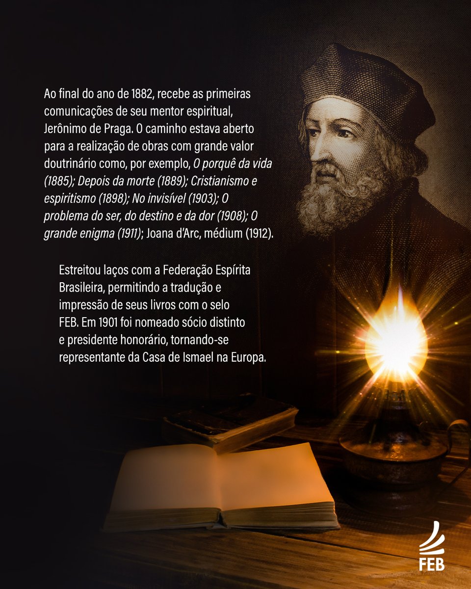 FEB_Oficial's tweet photo. Léon Denis (1846-1927) foi um escritor, pesquisador e palestrante espírita entre o final do  século 19 e o início do século 20. Confira mais sobre sua história no portal da FEB: https://t.co/b1ALMpr6Xa
#EfemeridesEspiritas #ComunicacaoFEB #federacaoespiritaBR #BrasilEspirita https://t.co/BjfoHgQv0a