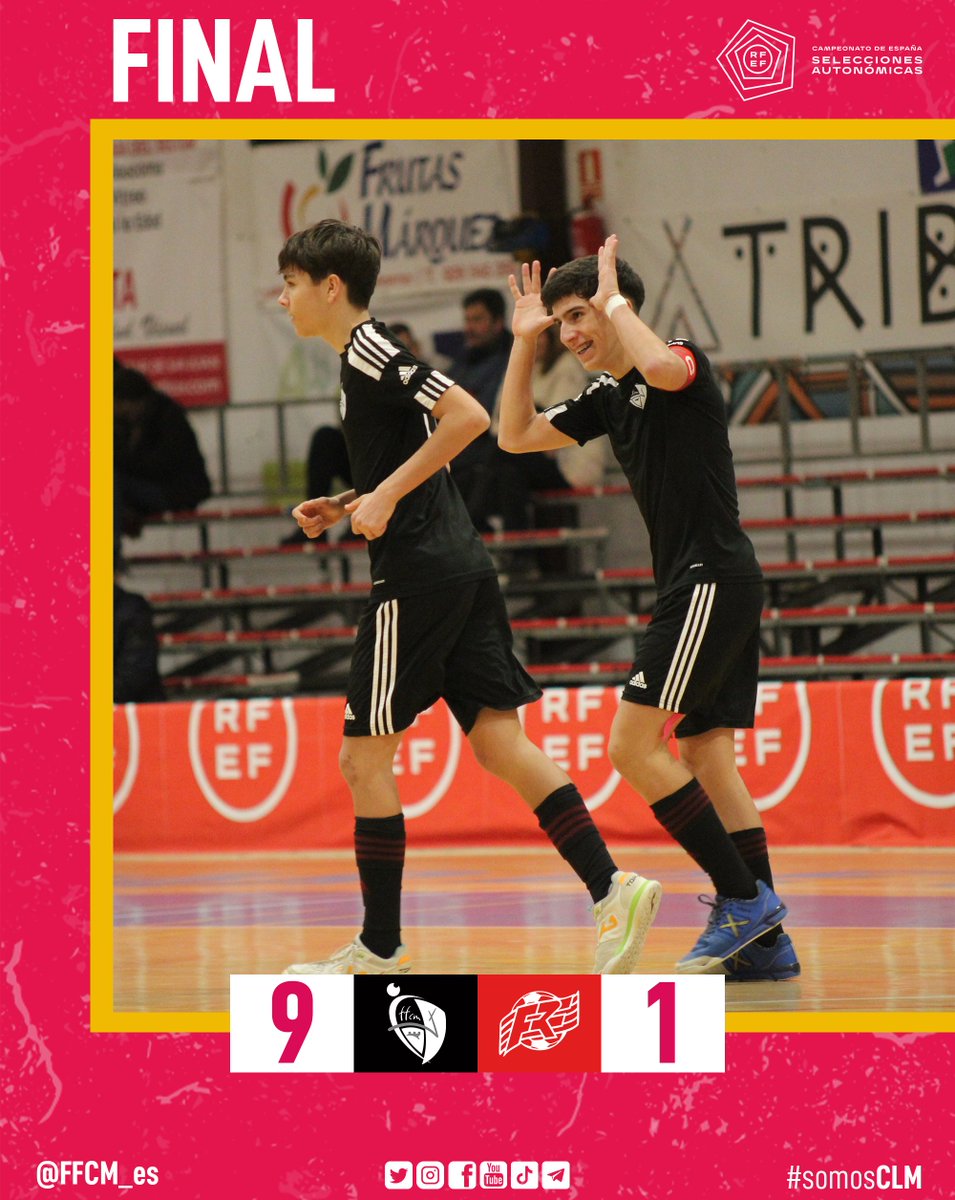 ⬛️ CLM 9️⃣-1️⃣ RIO 🟨

40' | ¡FINAL! La sub-16 de <a href="/pedromadgom/">Pedro Madrid</a> se clasifica un año más para la Fase Final. ¡Enhorabuena!

#somosCLM | #genCLM | #CampeonesSub16RFEF