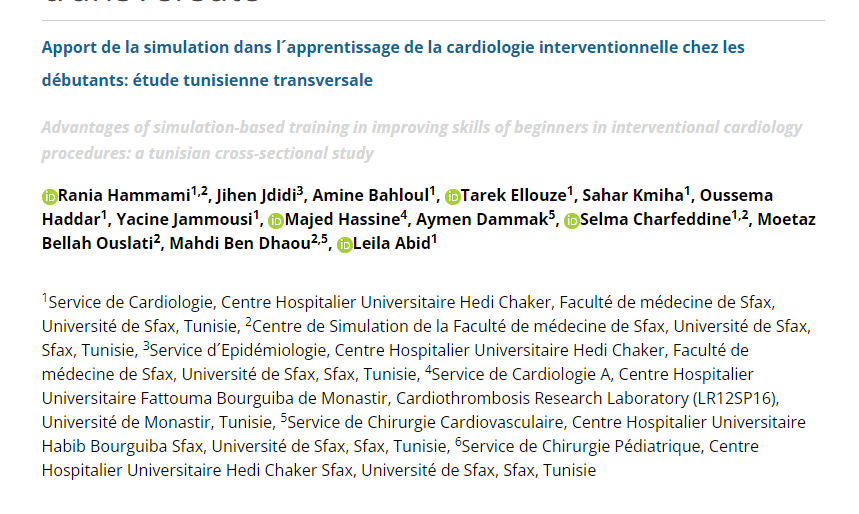 RHammami_cardio's tweet photo. Proud of this learning method's advancement in our faculty's new simulation center with a highly engaged team, https://t.co/yrrzYUvo3U
#Simulation #Sfax #Tunisia #PilotStudy https://t.co/ORw1Ny3NXi