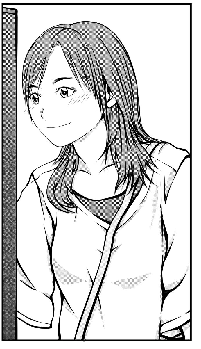 寝て起きてこの絵見て、また顔を描き直したくなり描き直しました(1枚目。目を大きくして鼻の形を少し変えました)。

2枚目は前回です。 