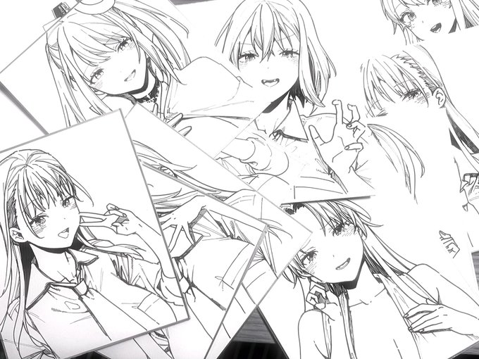 うおおお色紙描き終わったあ!クオリティはだいたいこんな感じです。今日中に全絵柄公開しますね。ランダムのお渡しだけどガチャは中身がわかってたほうがいいかなと思って… 