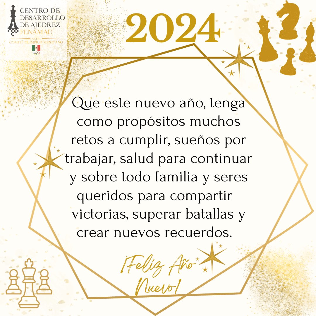 cedefenamacom's tweet photo. Estamos a pocos días de finalizar este 2023. Por parte de nuestra Academia Centro de Desarrollo de Ajedrez FENAMAC nos sentimos honrados de contar con su participación y muy felices por un año más contando victorias y nuevas experiencias. 

GENS UNA SUMUS. https://t.co/pEm3mLMLDv