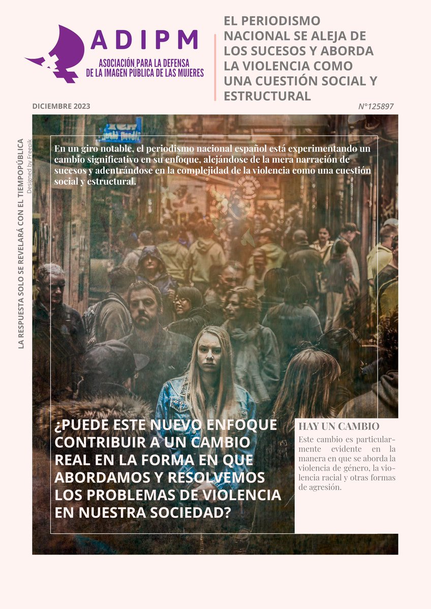 ‼️¡Hola! Os lanzamos nuestra tercera portada del periódico de ADIPM, en ella planteamos cuestiones con los datos que se han volcado del estudio que venimos realizando. Echa un vistazo, danos tu opinión.
#mediosdecomunicacion #violenciadegenero #españa #comunicacionfeminista