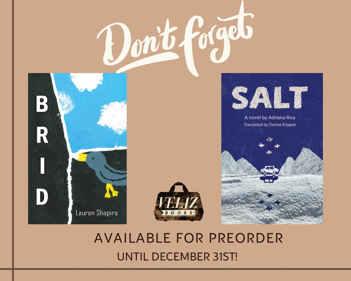 Veliz Books (@booksveliz) on Twitter photo Itโs not too late to catch these preorder savings for SALT and BRID!!! ๐๐งณ Thank you for supporting small press! <a href="/LaurenShapiro14/">Lauren Shapiro</a> <a href="/denisekripper/">Denise Kripper</a> #laurenshapiro #brid #salt #lasal #adrianariva #denisekripper #velizbooks #velizbooksreaders #preorder #poetry #literature Itโs not too late to catch these preorder savings for SALT and BRID!!! ๐๐งณ Thank you for supporting small press! <a href="/LaurenShapiro14/">Lauren Shapiro</a> <a href="/denisekripper/">Denise Kripper</a> #laurenshapiro #brid #salt #lasal #adrianariva #denisekripper #velizbooks #velizbooksreaders #preorder #poetry #literature