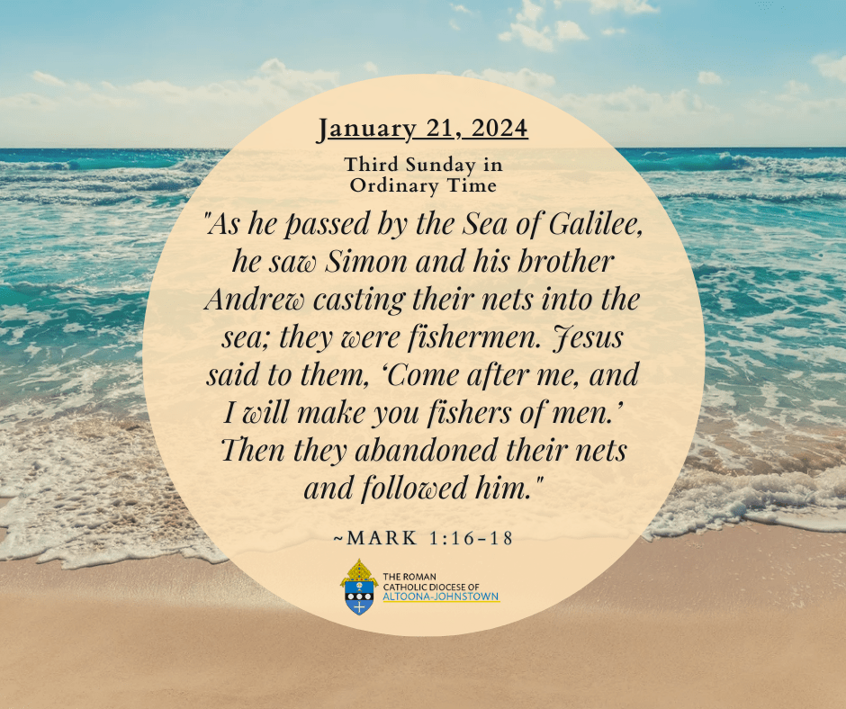 January 21, 2024 - Third Sunday in Ordinary Time

Today's Readings: bible.usccb.org/bible/readings…

The Proclaim! TV Mass is live today at 11:00 AM on WATM ABC 23 and will be rebroadcast tonight at 9:00 PM on Breezeline channel 9.