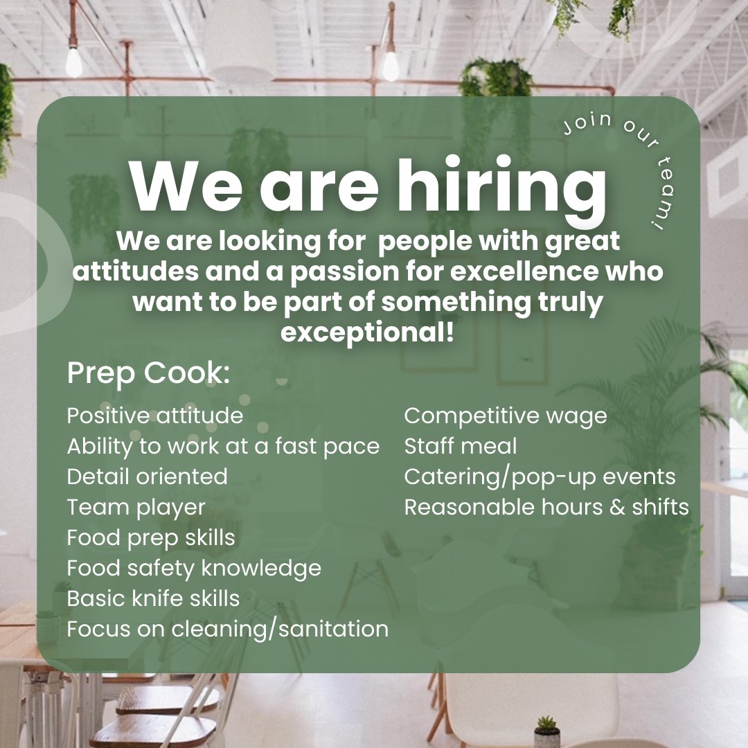 Chefdanielson's tweet photo. Send resumes https://t.co/9hxeX0c6bS