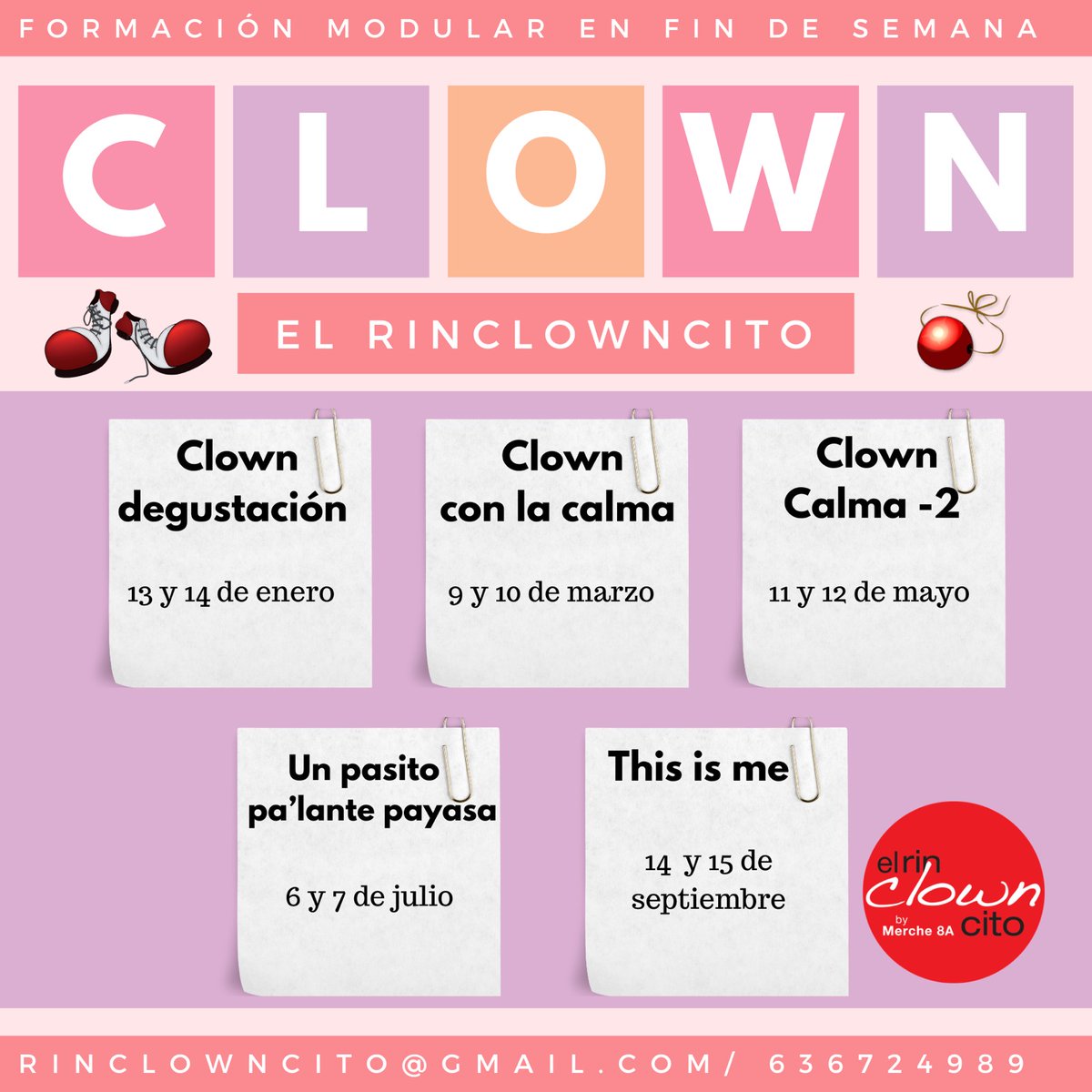 rinclowncito's tweet photo. Formación Clown en fin de semana. Os ofrecemos 5 módulos de frecuencia bimensual. Claro que también puedes hacer sólo uno, o dos o... Consúltanos
☎️ 636724989
📧 rinclowncito@gmail.com
📍 C/ Monlau 47, Barcelona 
#asomandolanariz #formaciónfindesemana #clown  #clownschool #bcn https://t.co/Dlgd3tUfMn