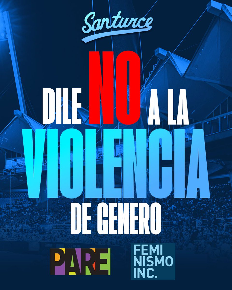 FeminismoINC's tweet photo. Hoy apoyando la Campaña #ElMomentoDelPARE en el Stadium Hiram Bithorn en el juego de @CangrejerosB #29Dic Digamos alto y claro NO a la violencia machista contra las mujeres en #PuertoRico https://t.co/D3ekUVU1Mx