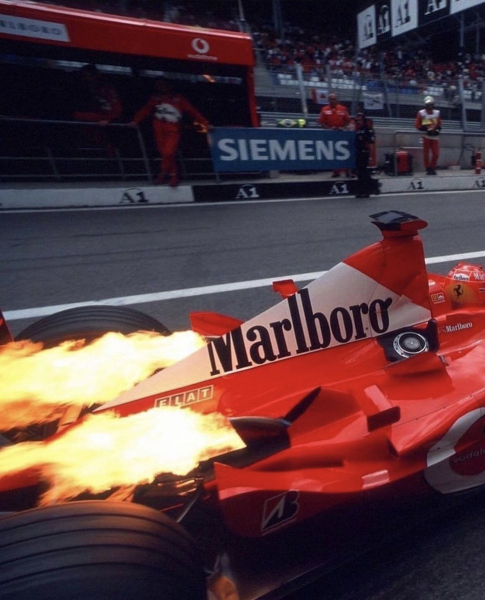 When Formula 1 was really a spectacle. Pictured is the Ferrari F2002, at Austrian Grand Prix. #formula1 #classic #car #classiccars #cars #design #rare #investment #collecting #style #lifestyle #driving #drive