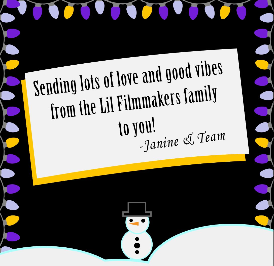 Before the year ends we wanted to wish everyone Happy Holidays! ☃️🖤 #lilfilmmakers