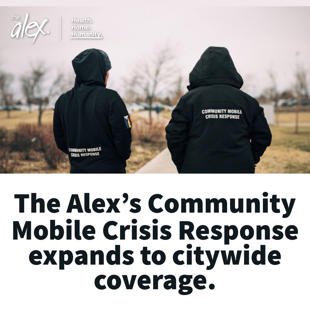 Livewire: The Alex's Community Mobile Crisis Response expands to citywide coverage.

Calgary’s Crisis Mobile Crisis Response (CMCR) team’s mandate has been extended and their service to help citizens in need has been expanded to citywide coverage. 

 buff.ly/4aB82rD