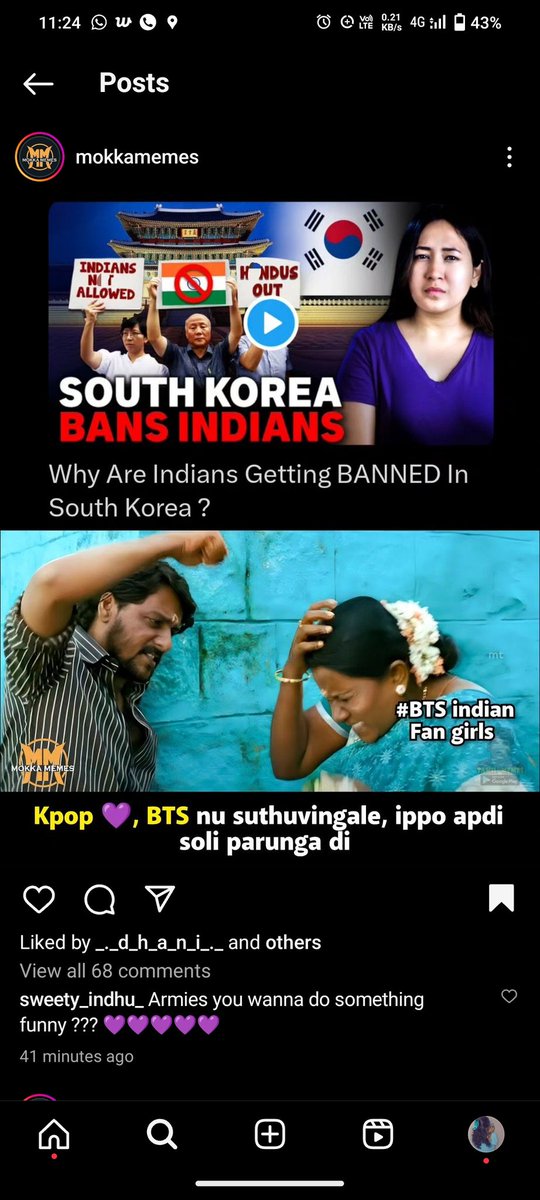 Indhu_mathi_'s tweet photo. @itsbtszone This meme page talking bad about BTS armies and BTS... They spreading fake news... Please report them guys 🥲 https://t.co/oBsCbwv71T